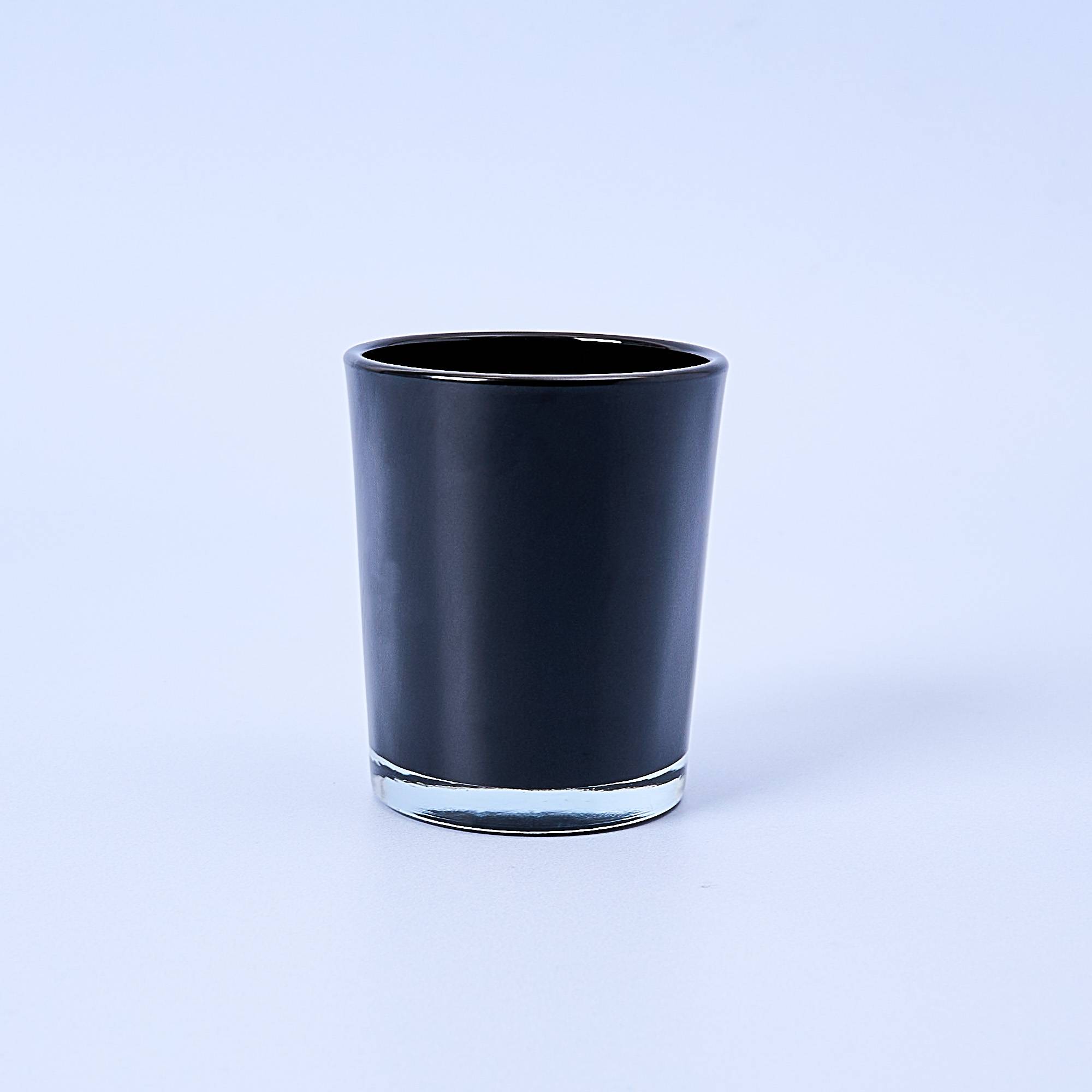 10277 9cl Gloss Black Candle Glass - Box of 6