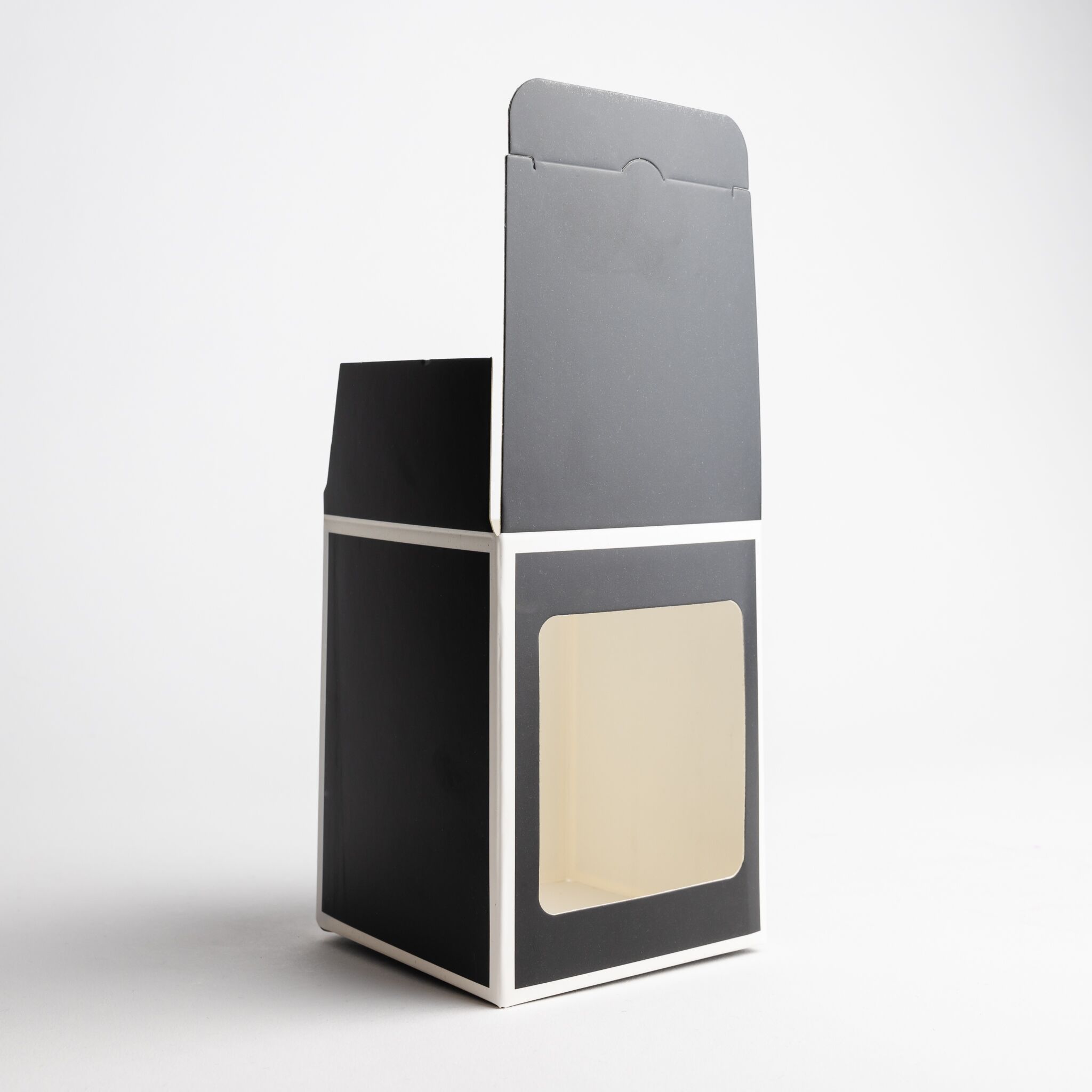 2776 20cl Black Candle Box With White Rim & Window