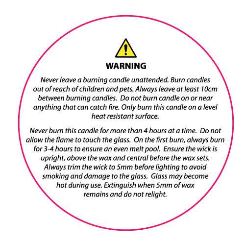 99 Candle Safety Label - Clear
