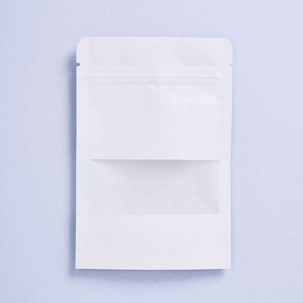 9930 Resealable Kraft Bag With Window, Small (White) - Bag of 10